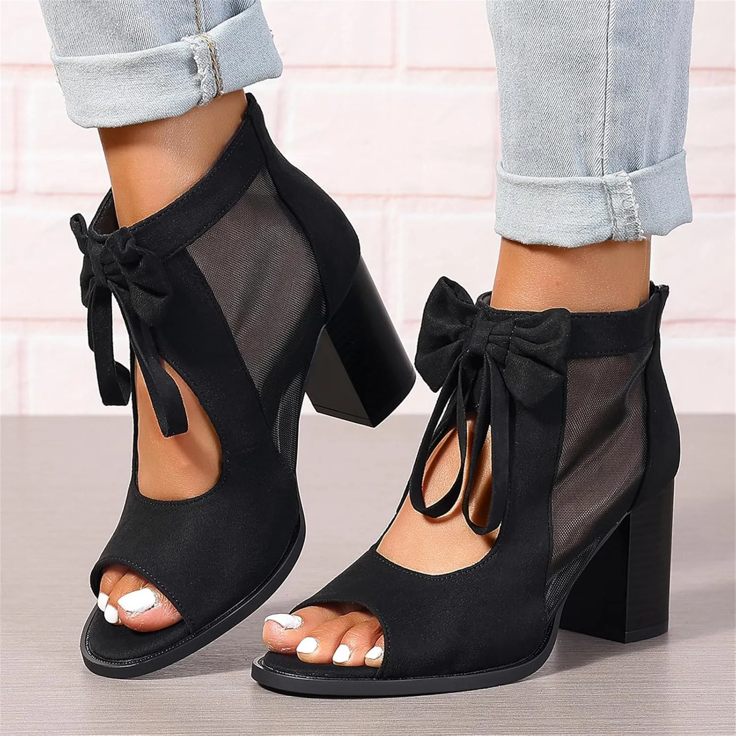 Chunky Heels For Women Dressy Open Toe Heeled Sandals Slip On Comfortable Ankle Strap Party Dress Wedding Pumps Shoes