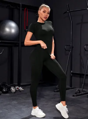Gym Bunny Black Short Sleeve Gym Set