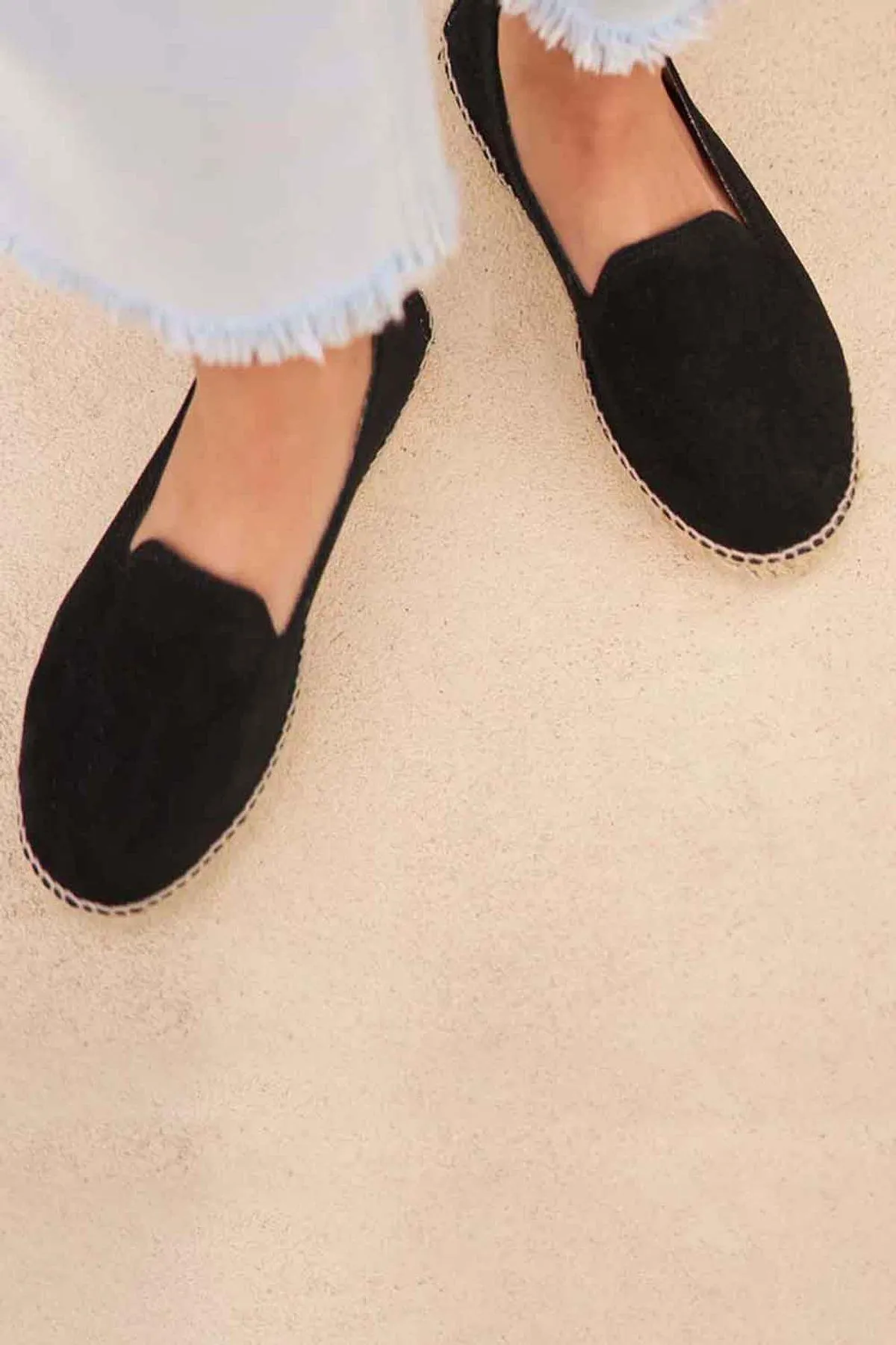 Hamptons Double Espadrilles Black