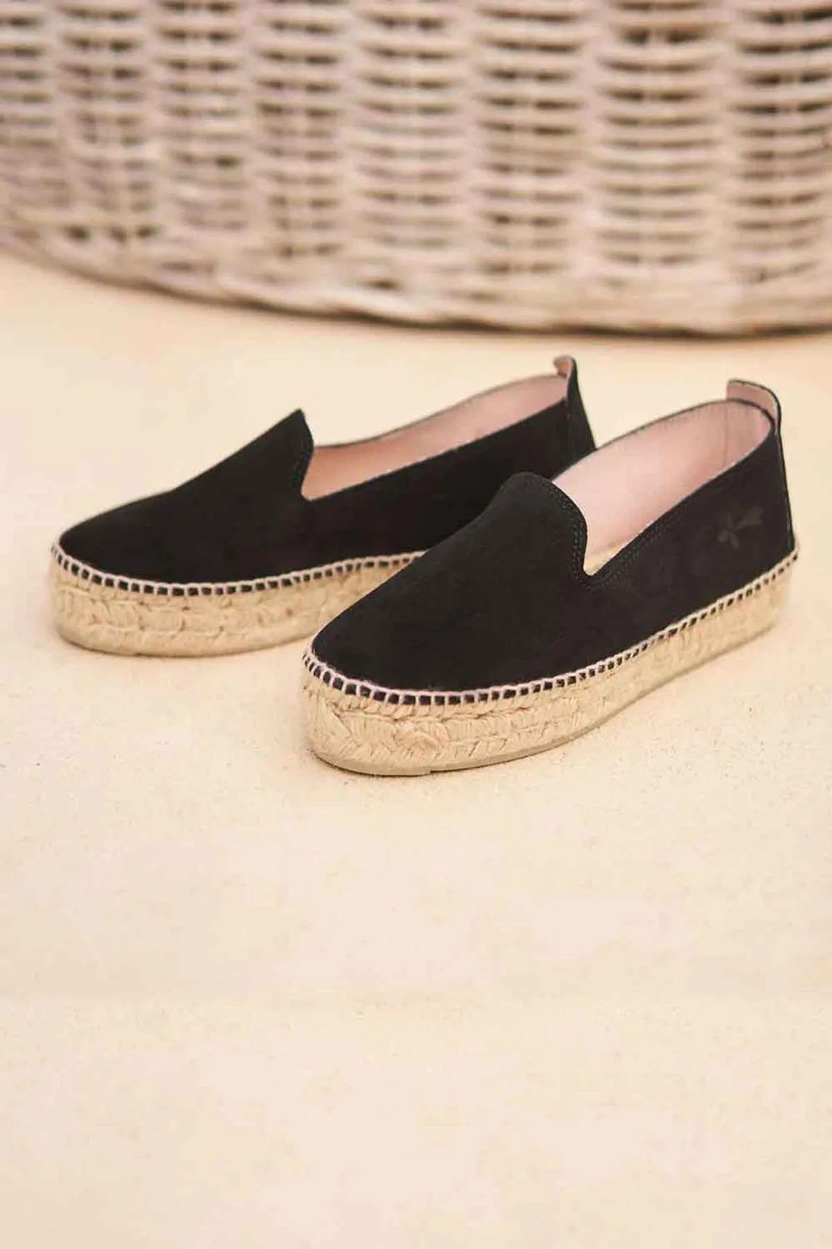 Hamptons Double Espadrilles Black