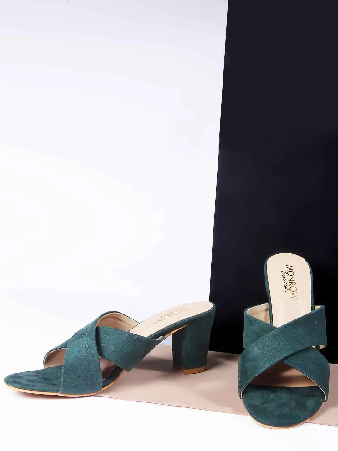 Hina Green Block Heels