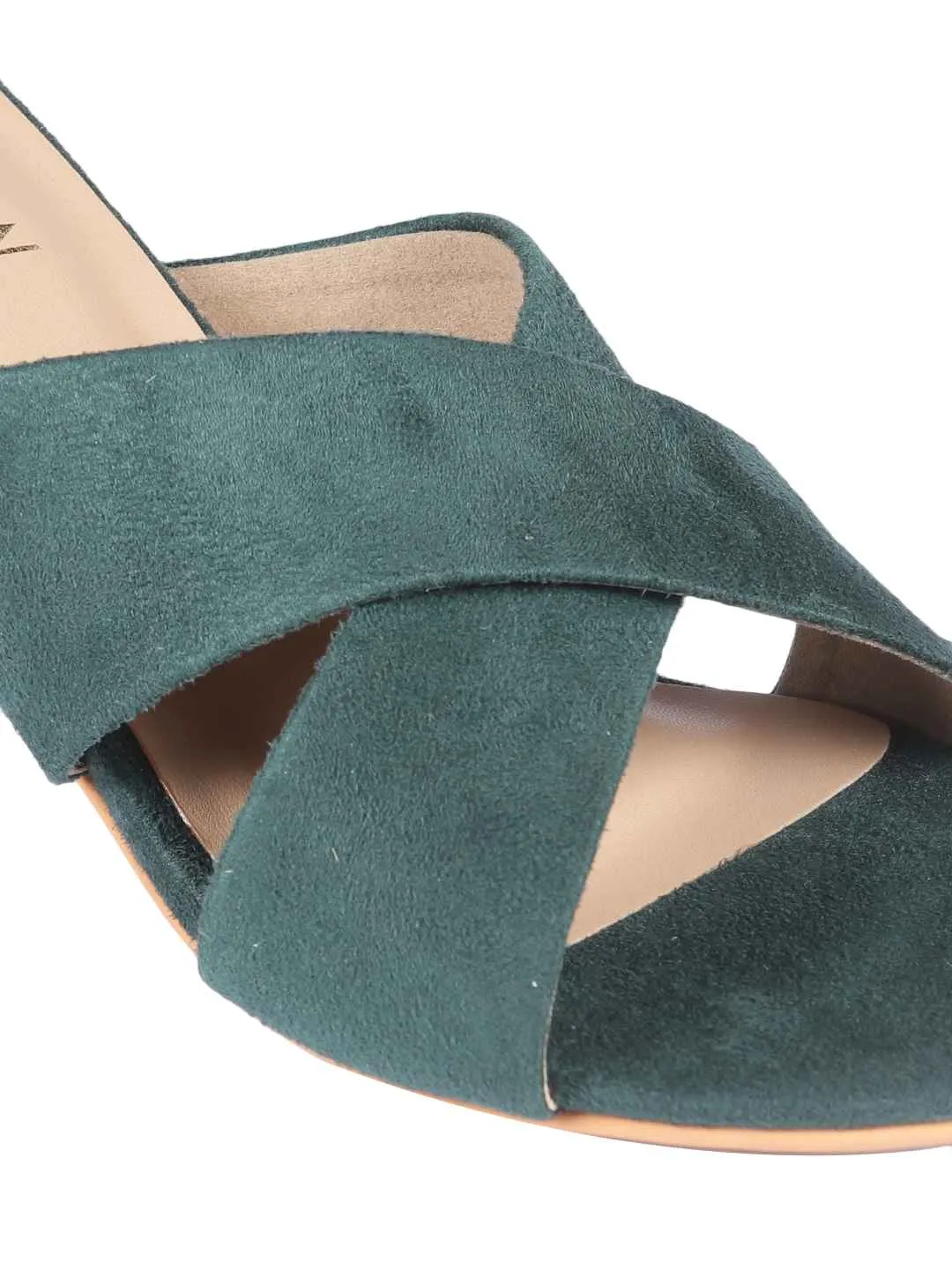 Hina Green Block Heels