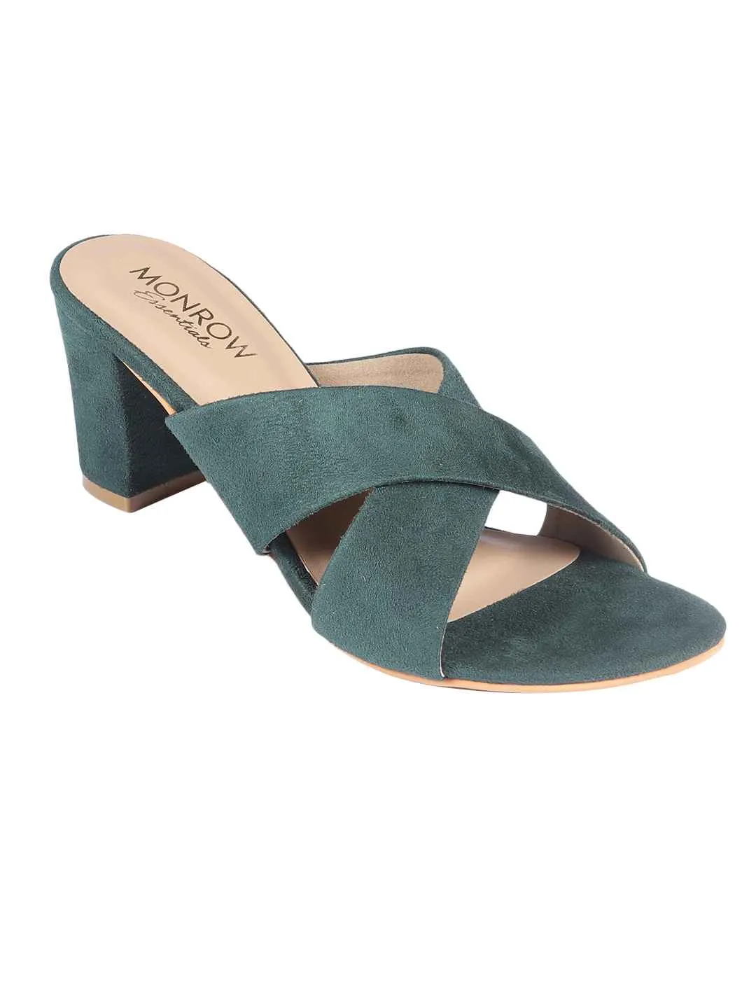 Hina Green Block Heels