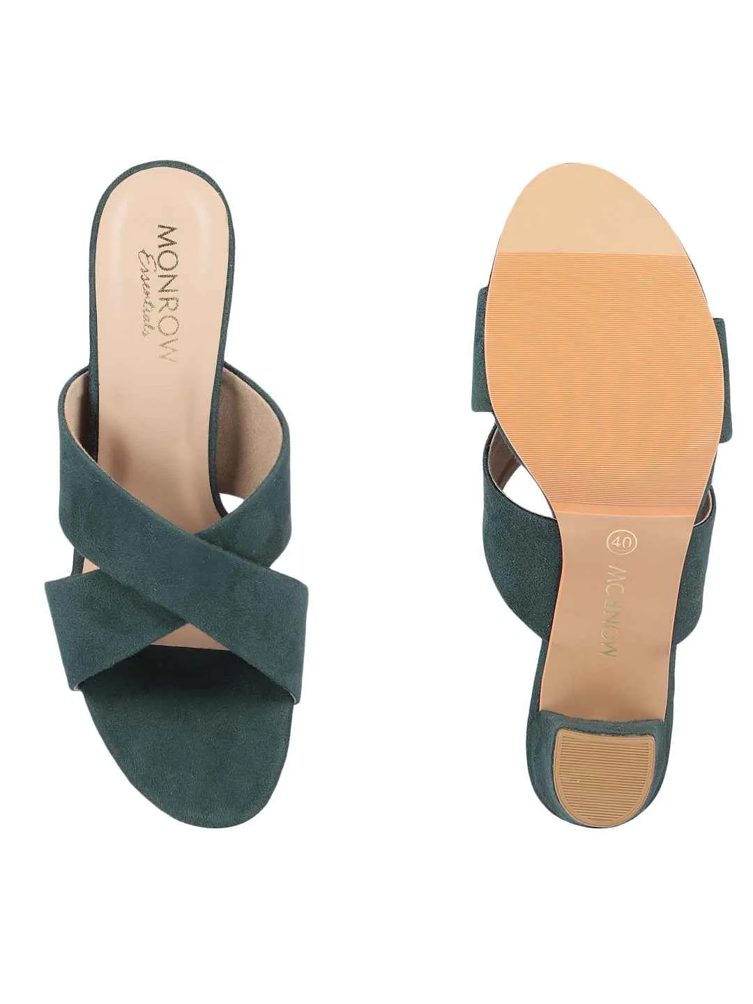Hina Green Block Heels
