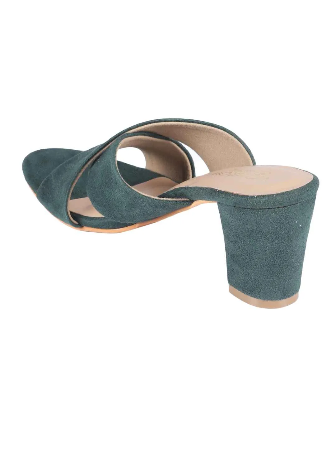 Hina Green Block Heels