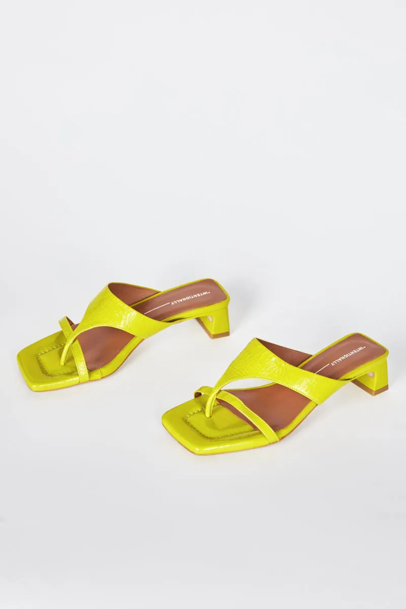 Intentionally Blank Flume Block Heeled Sandal in Mustard