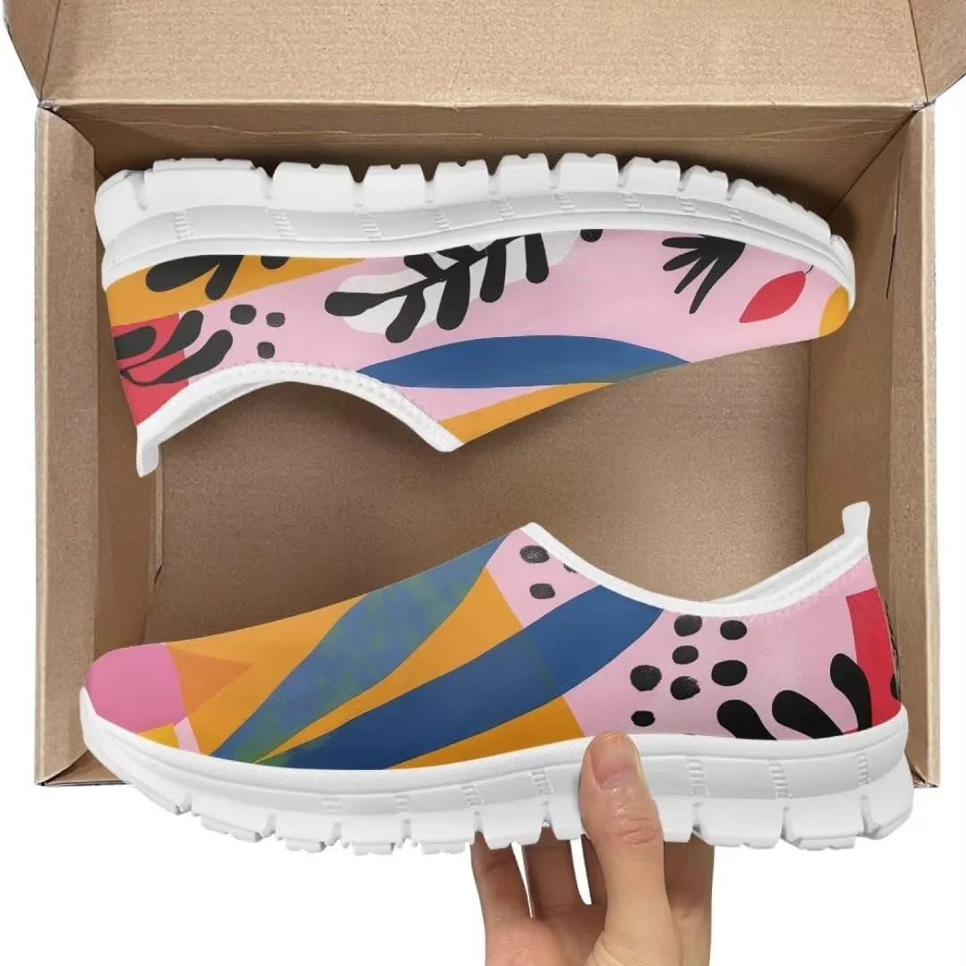 Jeiento Comfy Casual Shoes for Women Lightweight Time Off Sneaker Slip-On Loafers Causal Travel Walking Flat Shoes Jogging Shoes