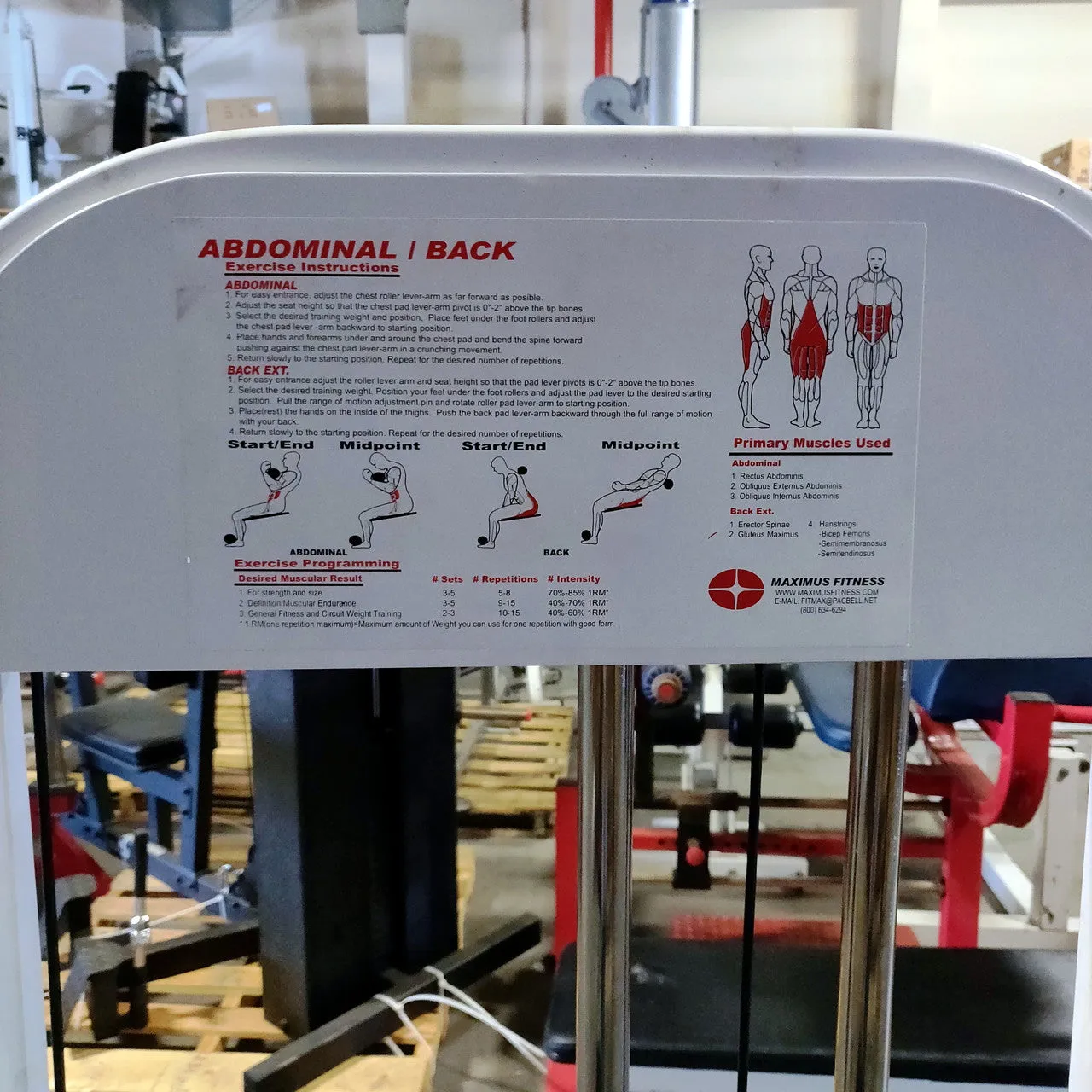 Maximus Fitness Ab/Back Combo Strength Machine