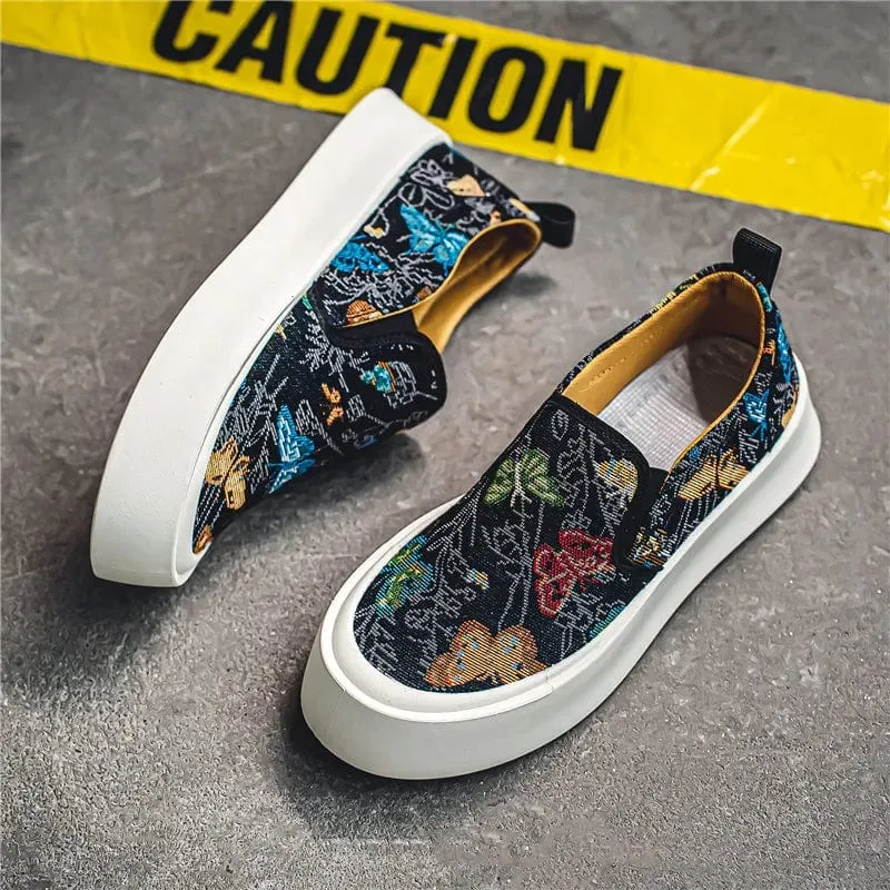 Men's Casual Slip-On Loafers – Fashionable Breathable Thick-Soled Shoes