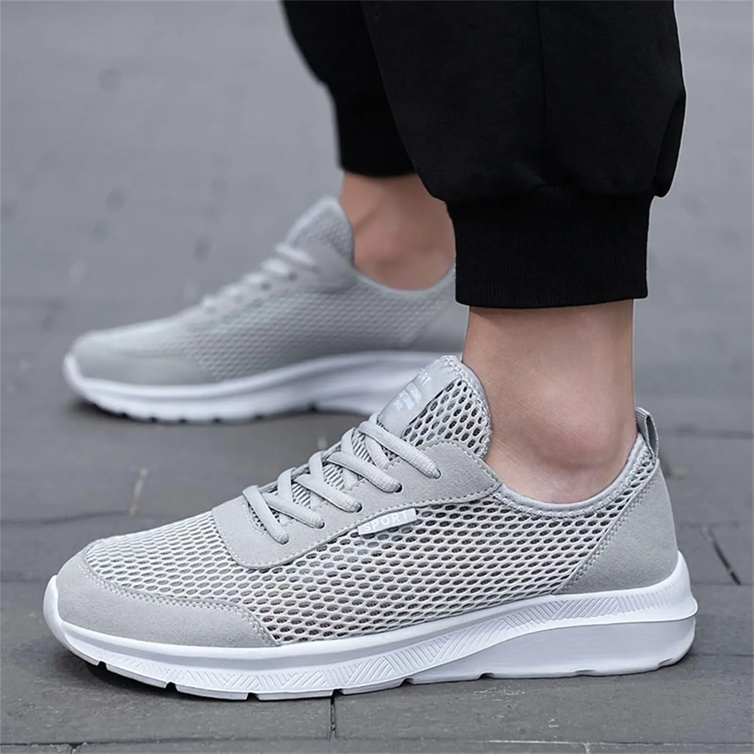 Men's Running Shoes Casual Walking Shoes Fashion Sneakers Mesh Workout Sports Shoes Lightweight Breathable Work Shoes
