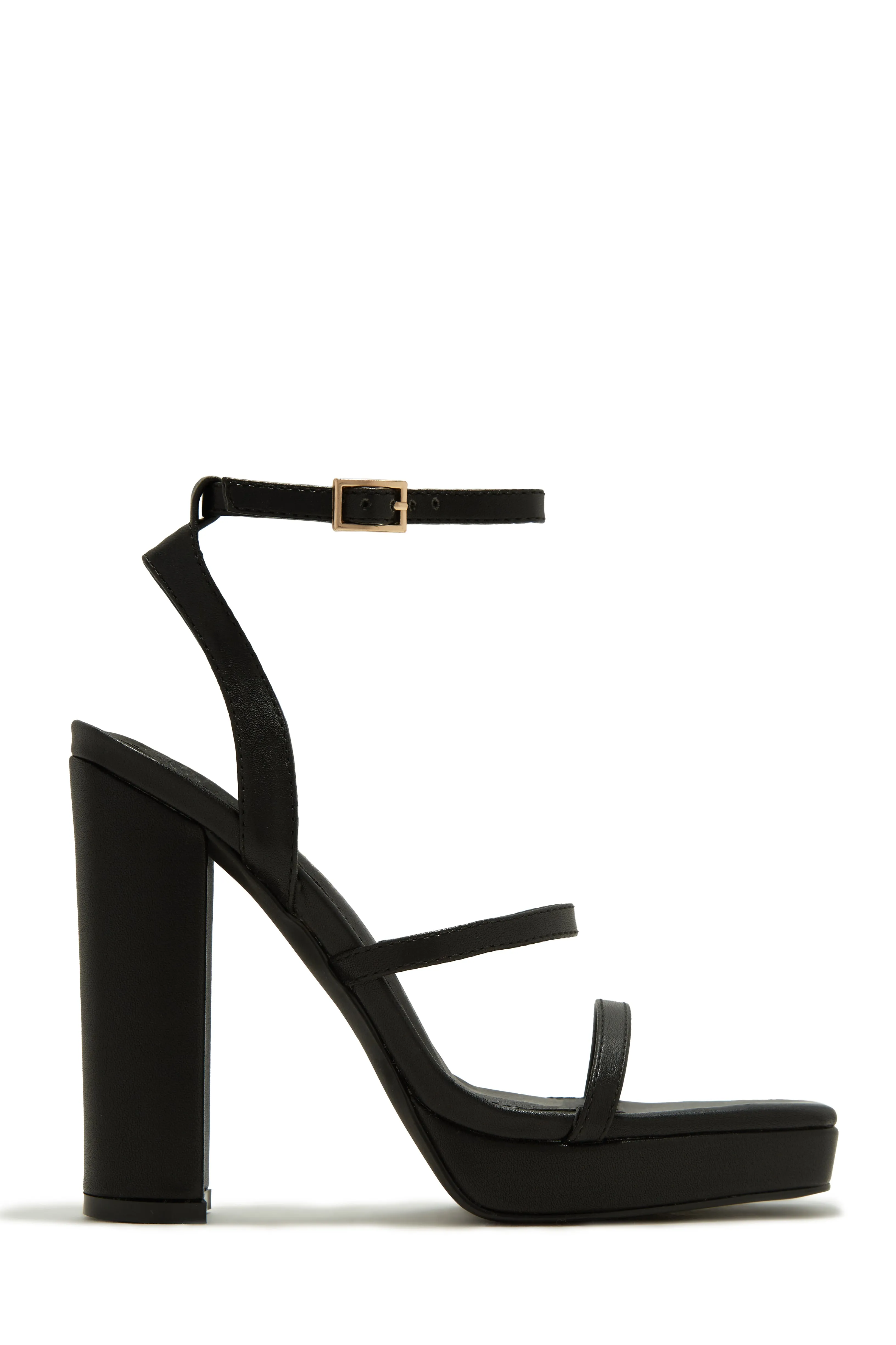 Midnight Muse Platform Block High Heels - White