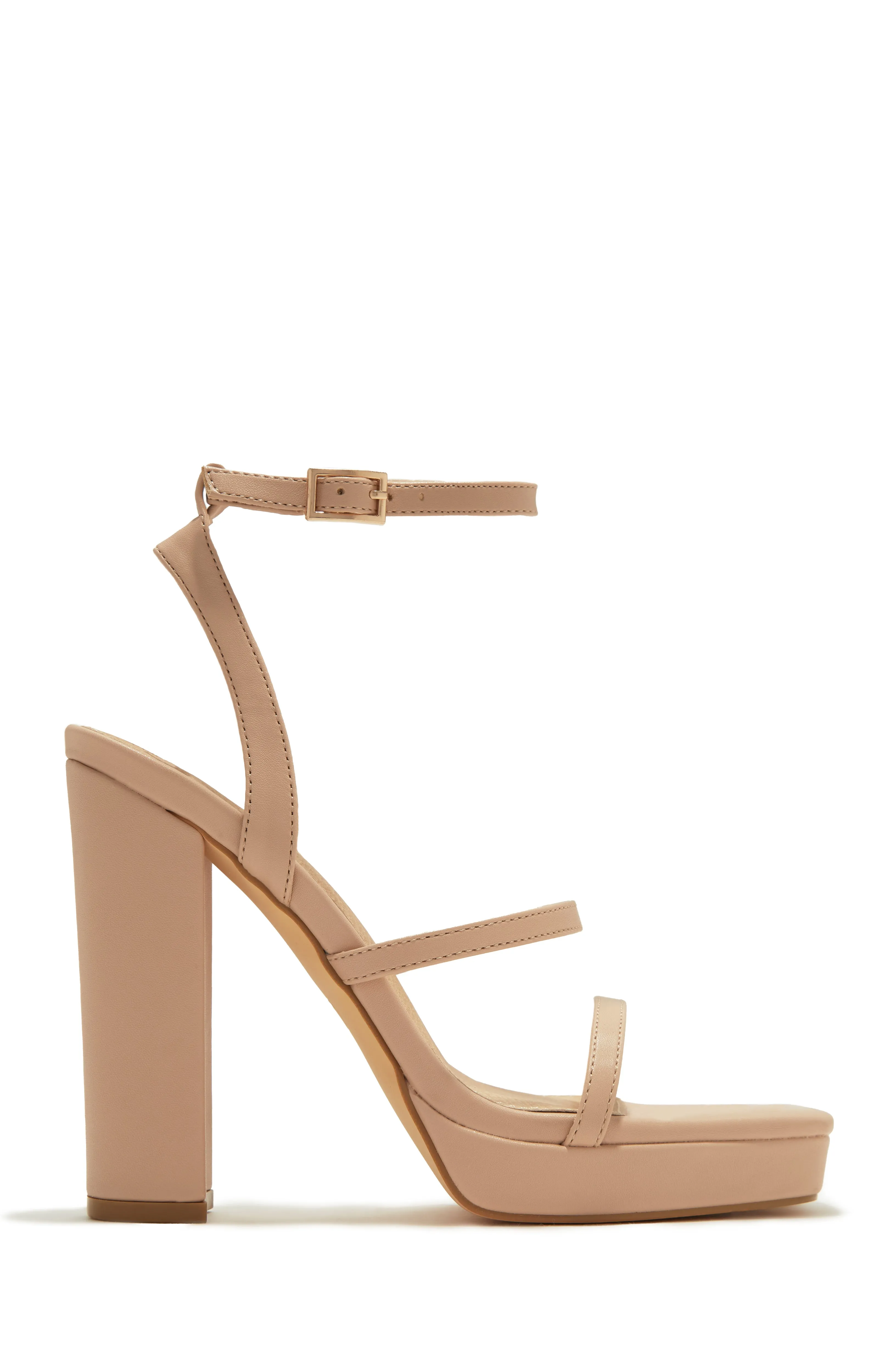 Midnight Muse Platform Block High Heels - White
