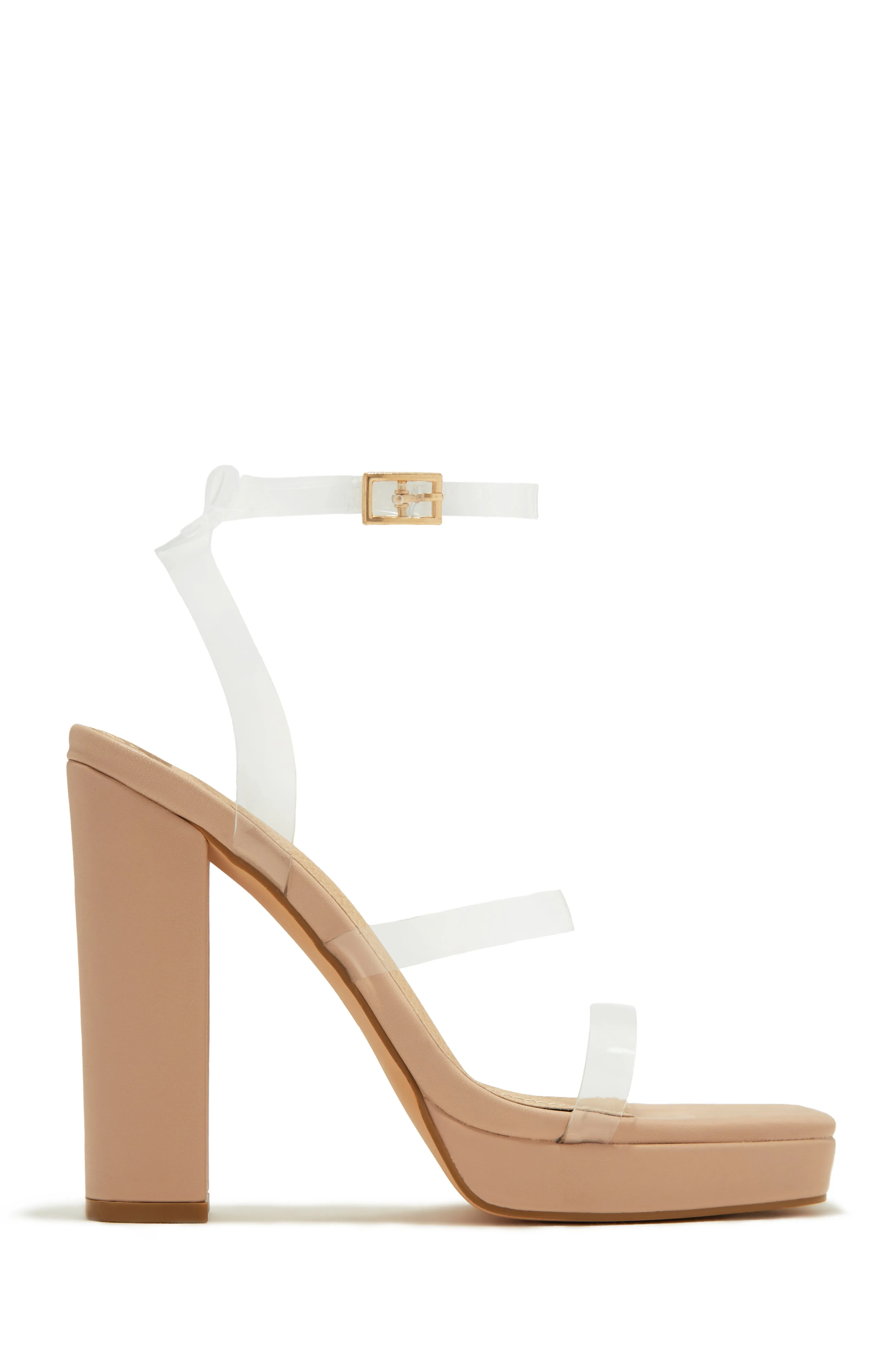 Midnight Muse Platform Block High Heels - White