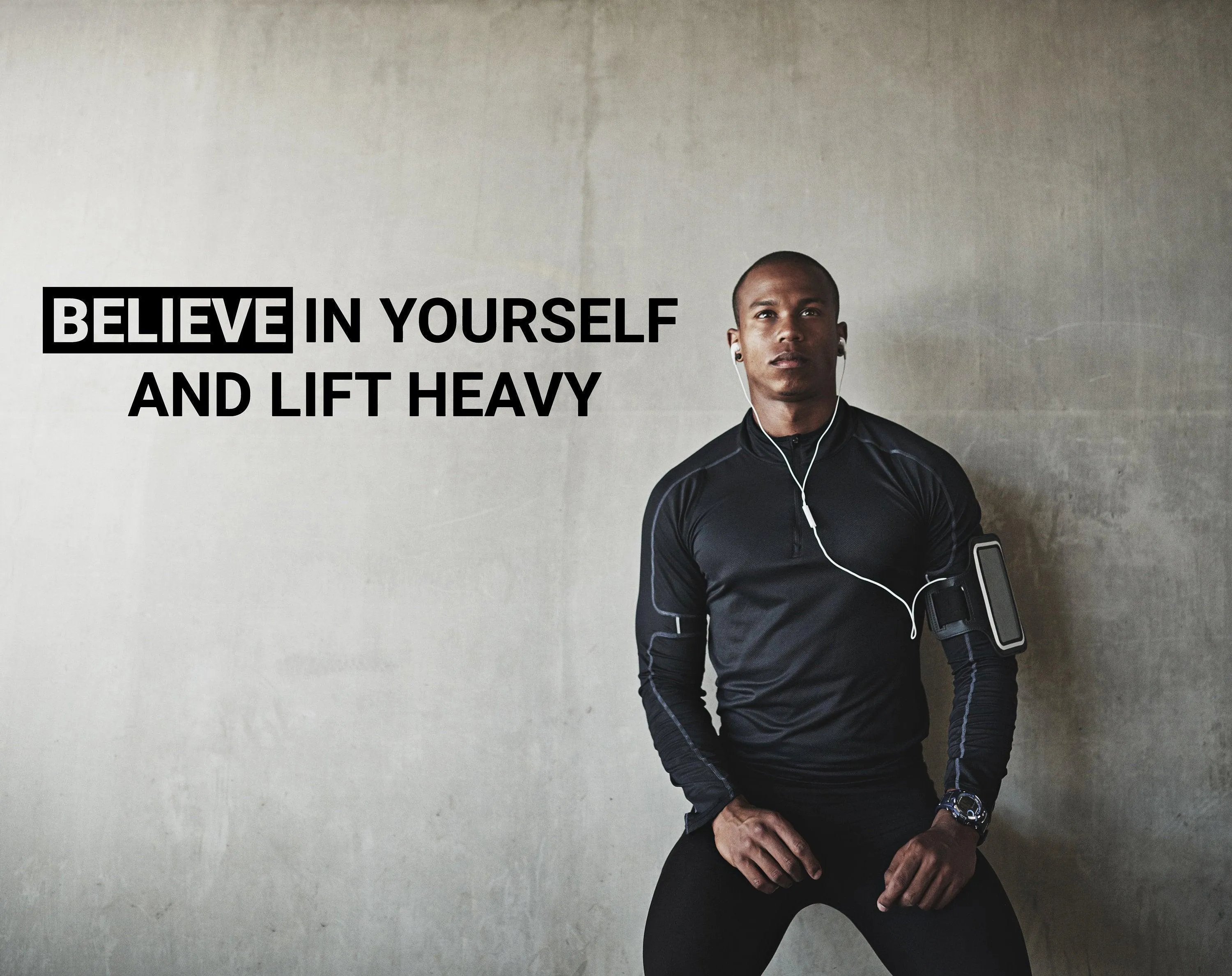 Motivational Gym Wall Decal - Believe in Yourself Fitness Workout Motivation Quote Sticker