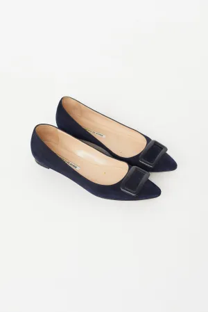 Navy Suede Maysale Ballet Flat