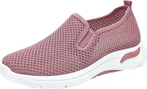 Orthopedic Walking Shoes for Women Soft Sole Slip On Casual Walking Sneakers with Arch Support Summer Mesh Sneakers