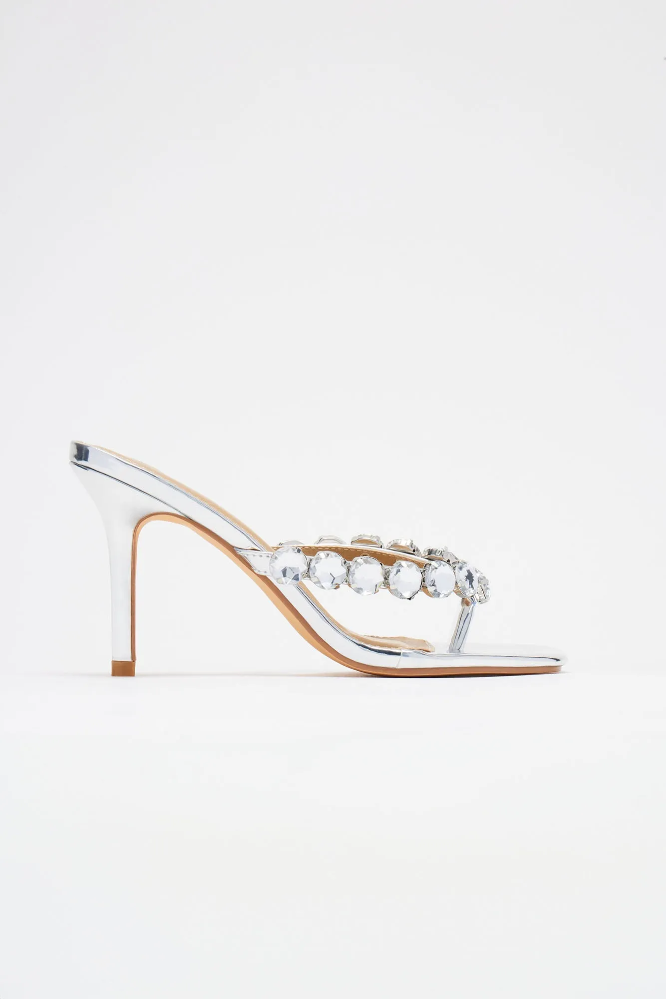 Princess Treatment Heeled Mules - Silver