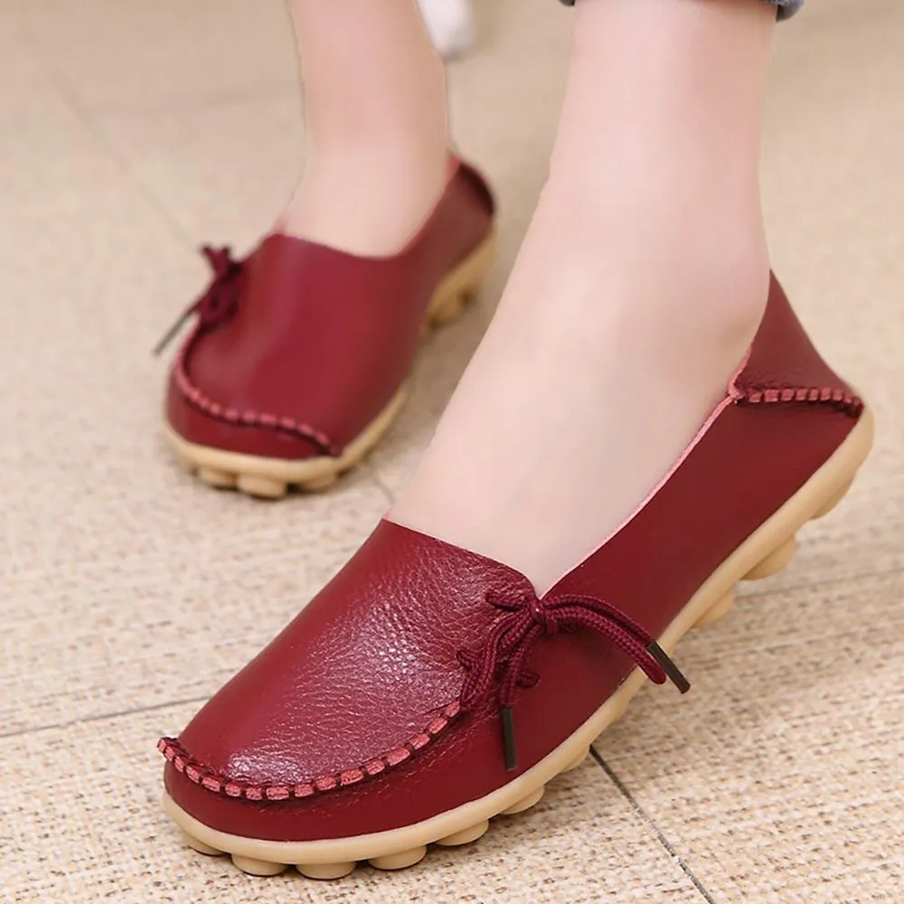 Soft Leisure PU Leather Slip-On Moccasin Flat Shoes