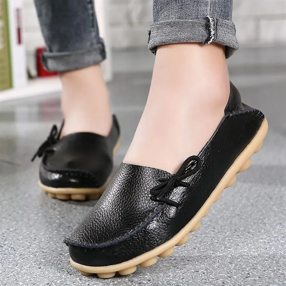 Soft Leisure PU Leather Slip-On Moccasin Flat Shoes