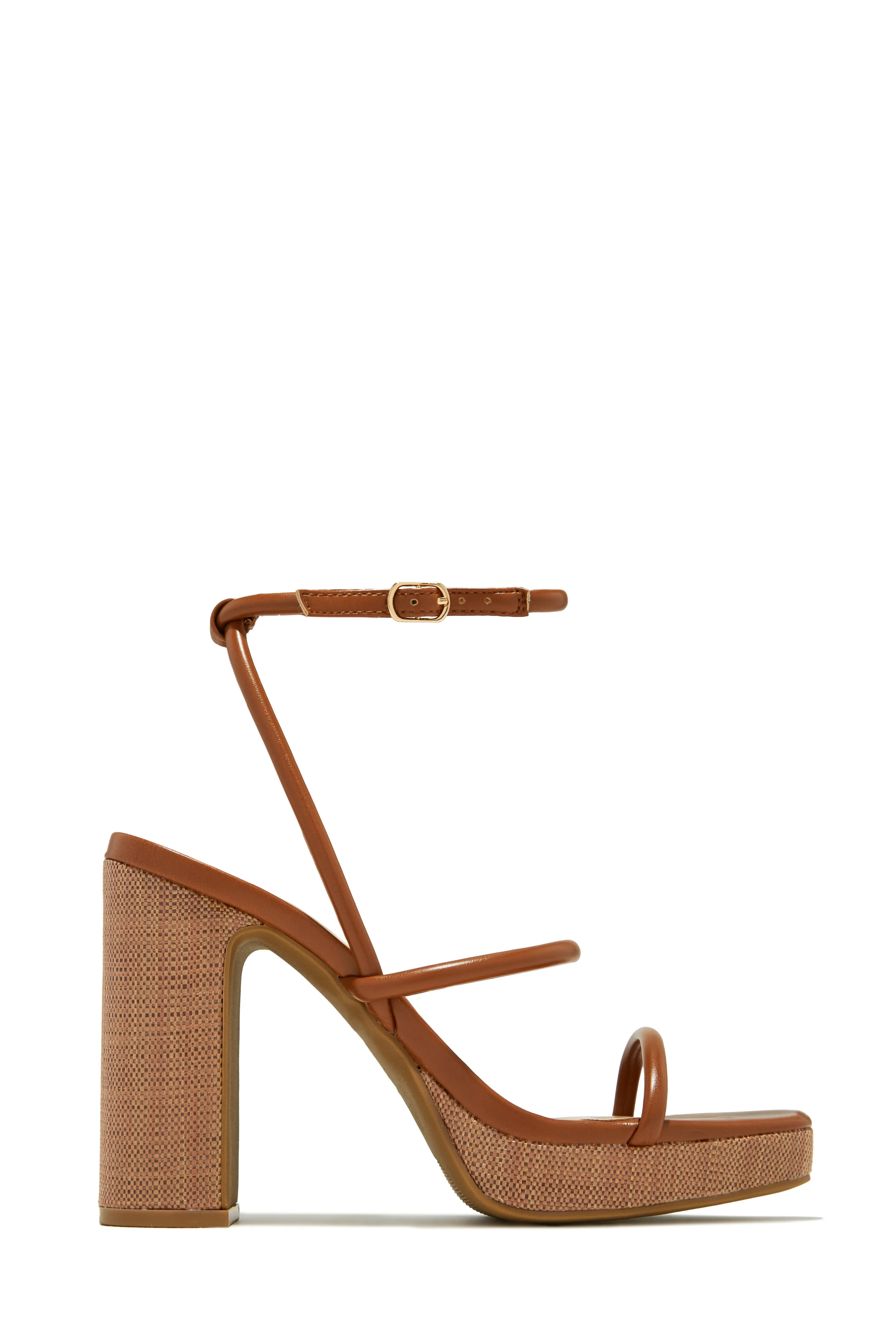 Thalia Platform Block Heels - Bone
