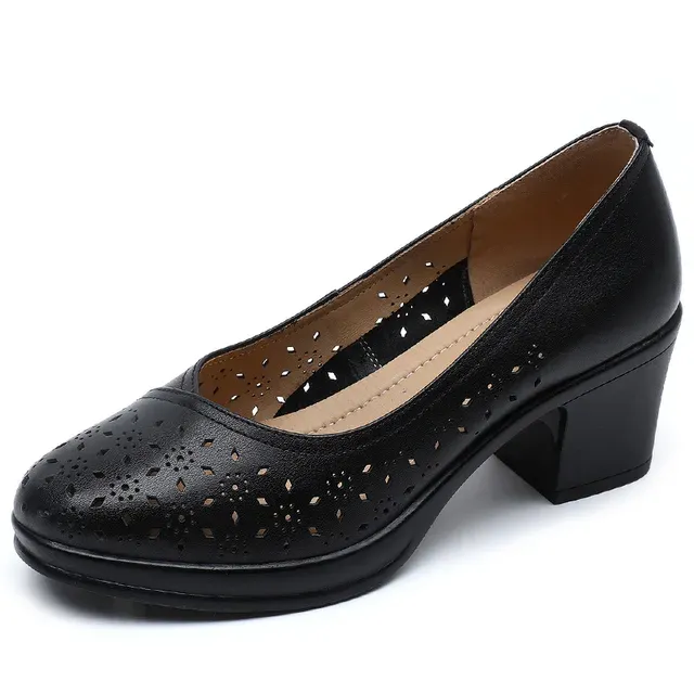USS Shoes Nair Women's Leather Square Heel Pumps