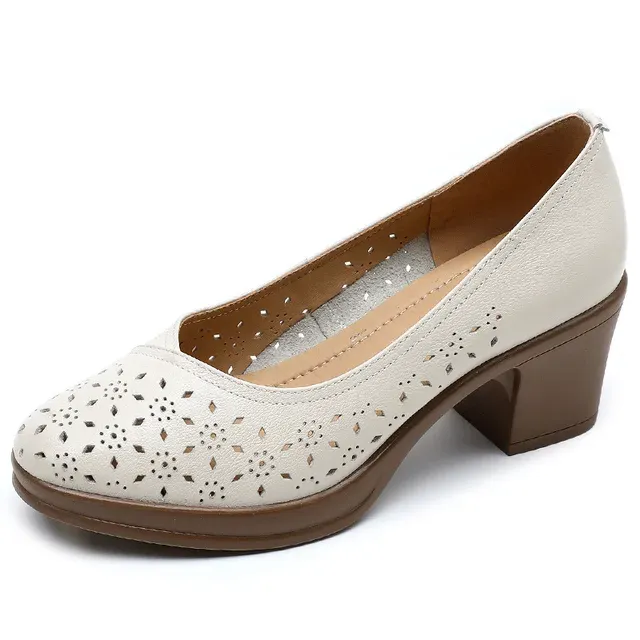 USS Shoes Nair Women's Leather Square Heel Pumps