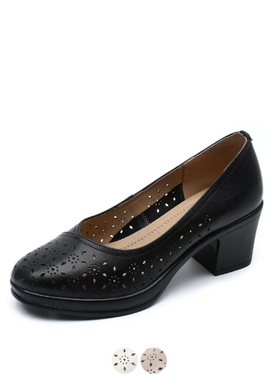 USS Shoes Nair Women's Leather Square Heel Pumps