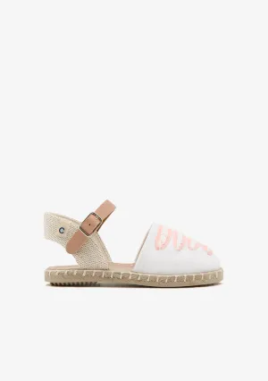 White Buckle Straps Espadrilles