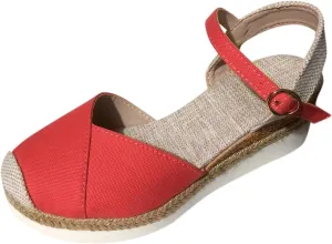 Women's Closed Toe Crisscross Elastic Ankle Strap Platform Espadrille Wedge Sandals Vacation Slingback Court Wedges For Women Canvas Espadrille Wedge Shoes